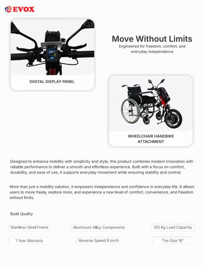 Mobivox RD Wheel Electric Attachment for Wheelchair