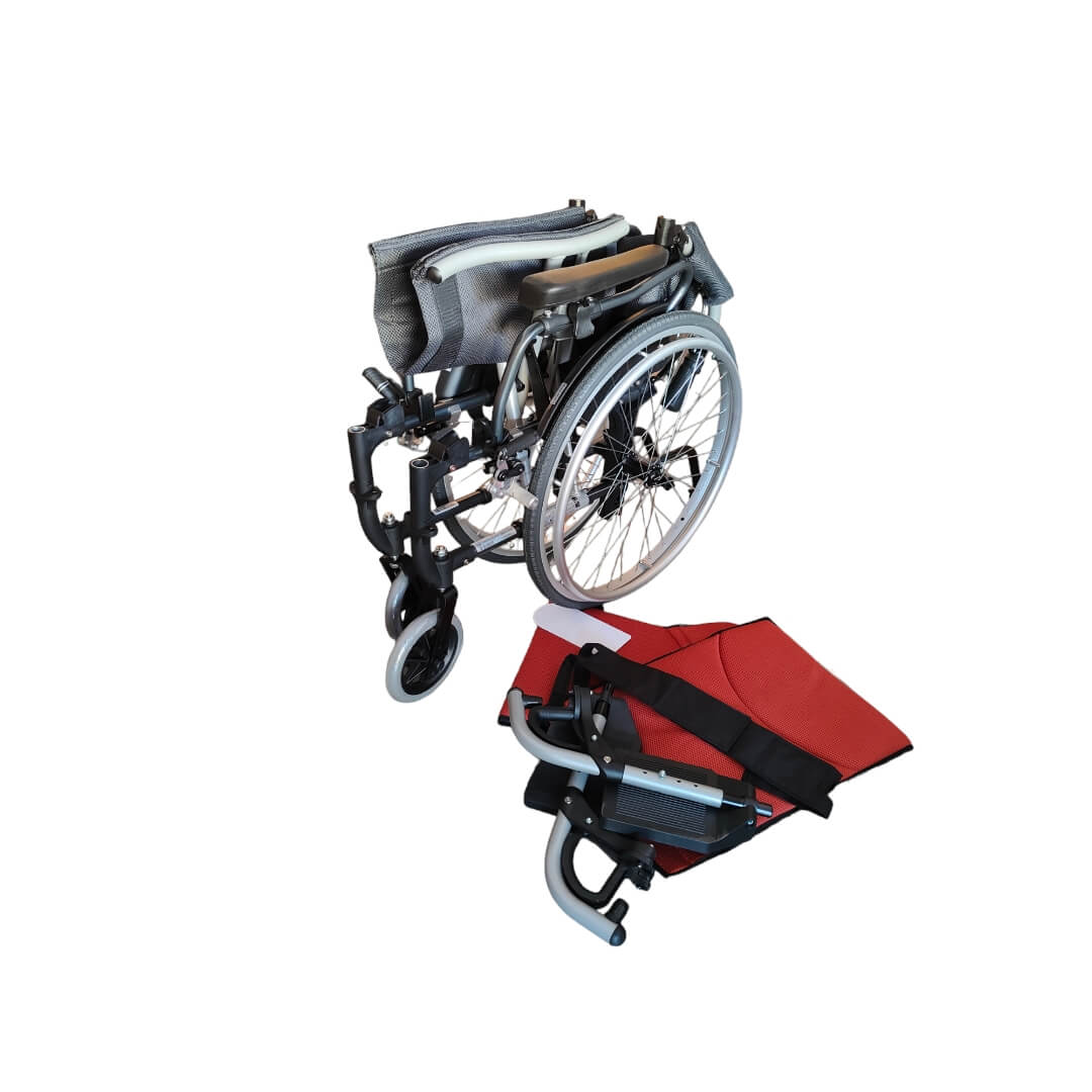 Karma S Ergo 305 Ultra Light Weight Wheelchair with Flip-Up Armrest Detachable Footrests & Removable Big Wheels