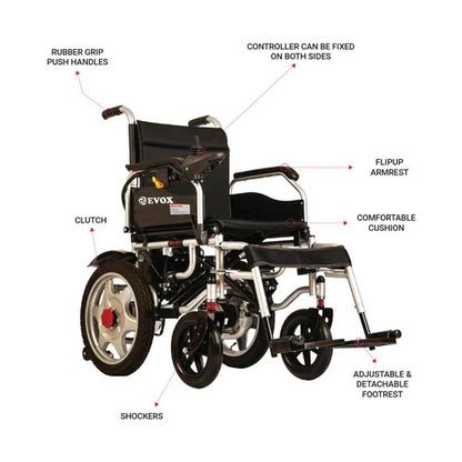 Evox WC 102ME Power Wheelchair with Electromagnetic Brake & Mag Wheels