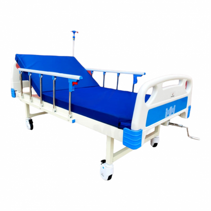 Mobilitykart Premium Imported Semi Fowler Hospital Bed with Railing & Mattress