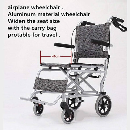 Ultra Lightweight Compact Folding Transit Wheelchair with Traveling Bag Grey