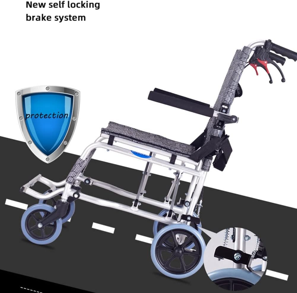 Ultra Lightweight Compact Folding Transit Wheelchair with Traveling Bag Grey