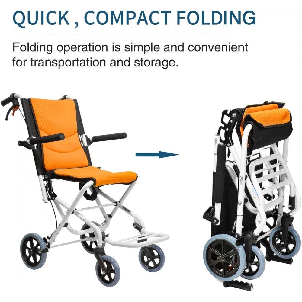 Ultra Lightweight Folding Transit Wheelchair with Carry Bag