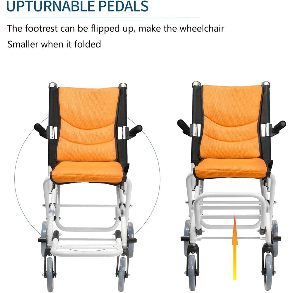 Ultra Lightweight Folding Transit Wheelchair with Carry Bag