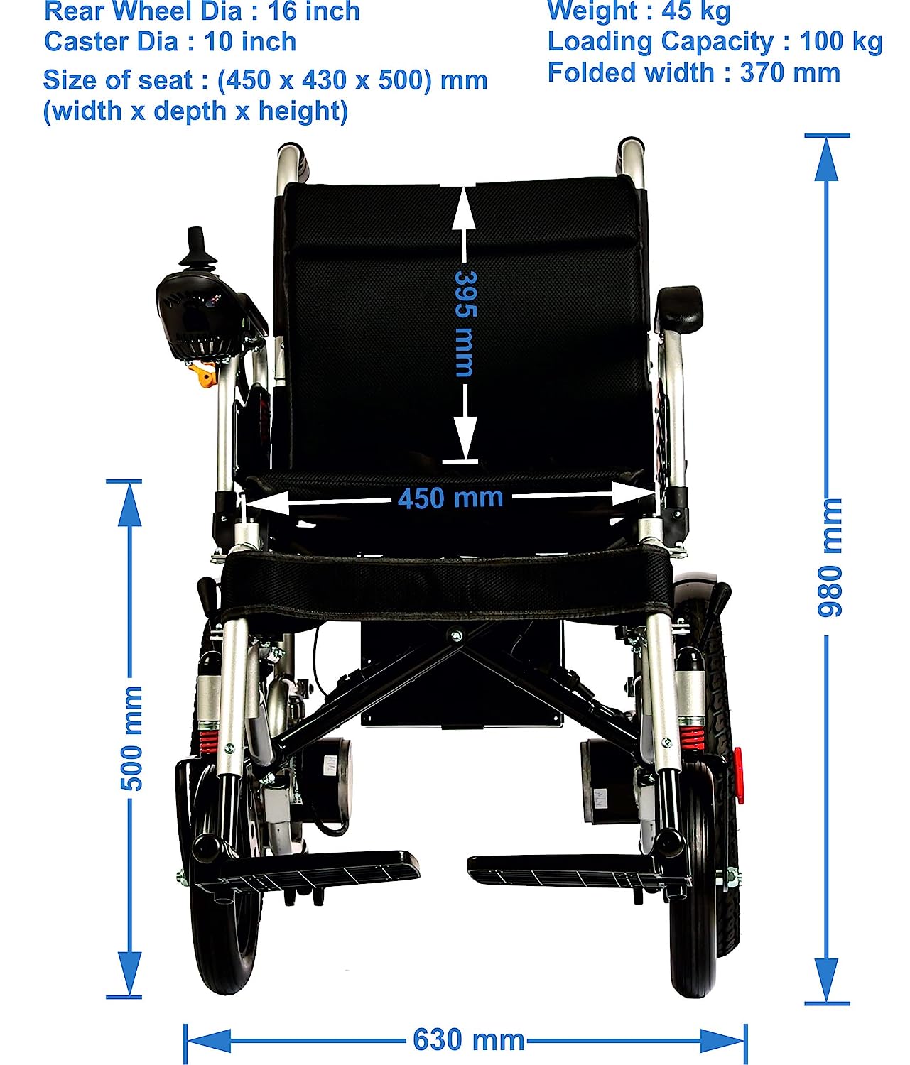 Evox WC 102ME Power Wheelchair with Electromagnetic Brake & Mag Wheels