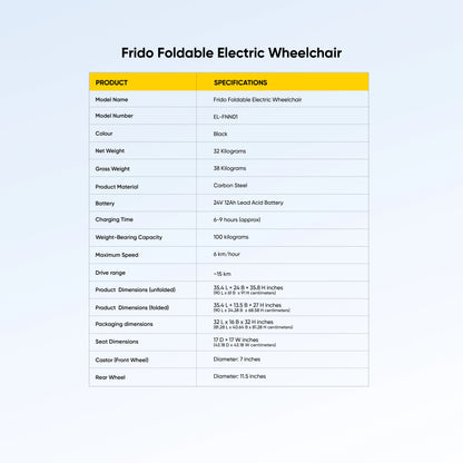 Frido Foldable Electric Wheelchair