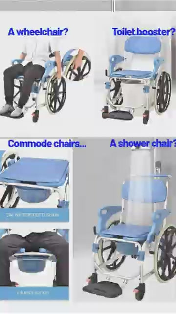 Multipurpose 3 in 1 Self Propelled Rolling Bathroom Wheelchair