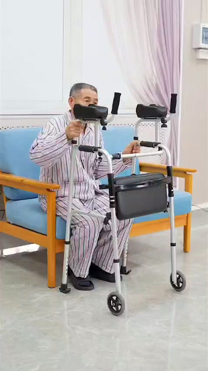 Upright Walker With 5" Castors  Height Adjustable Forearms Folding for Elderly Walking Aid for Adults