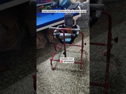 CP Walker Child Height Adjustable Cerebral Palsy Walker with Back Supporting & Comfortable Seat