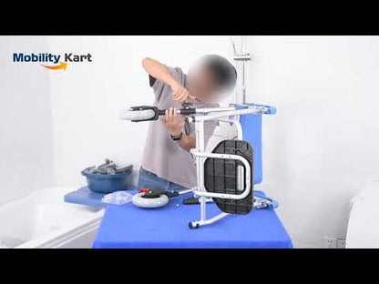 3 in 1 U Cut Seat Aluminium Rolling Shower Commode Chair Wheels for Adult Old People