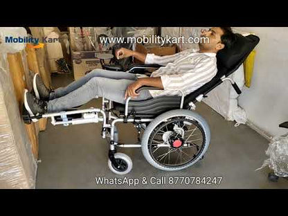 Mobilitykart Reclining Power Wheelchair with Elevating Footrests & Lithium Ion Battery