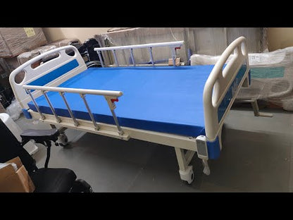 2 IN 1 Premium Imported Electric Semi Fowler Hospital Bed with Manual Option Mattress Railing Wheels