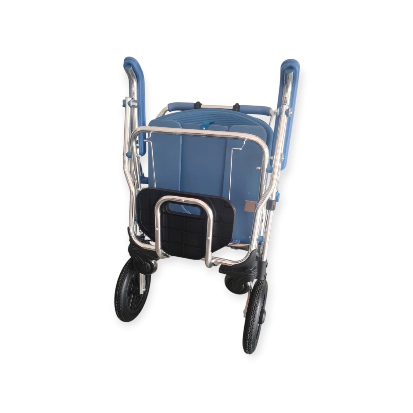 3 In 1 Lightweight Foldable Aluminium U Cut Seat Shower Commode Wheelchair with Attendant Break