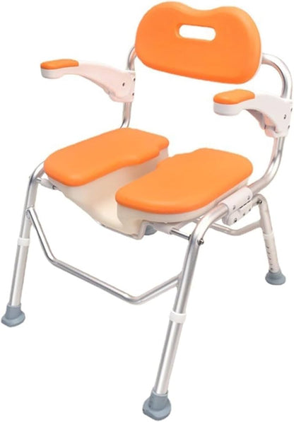 Premium Imported Foldable Comfortable Padded Seat Aluminium Shower Chair with Height Adjustable