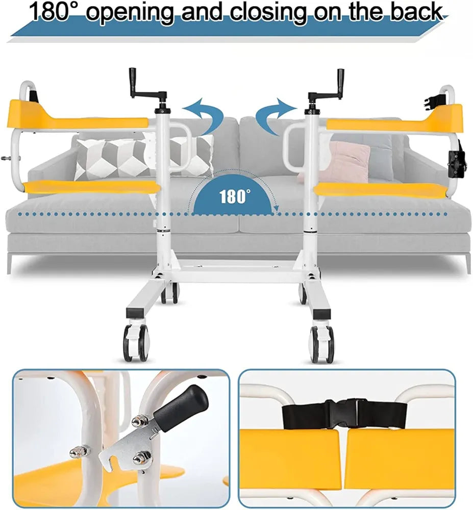 Manual Patient Lift and Transfer Wheelchair
