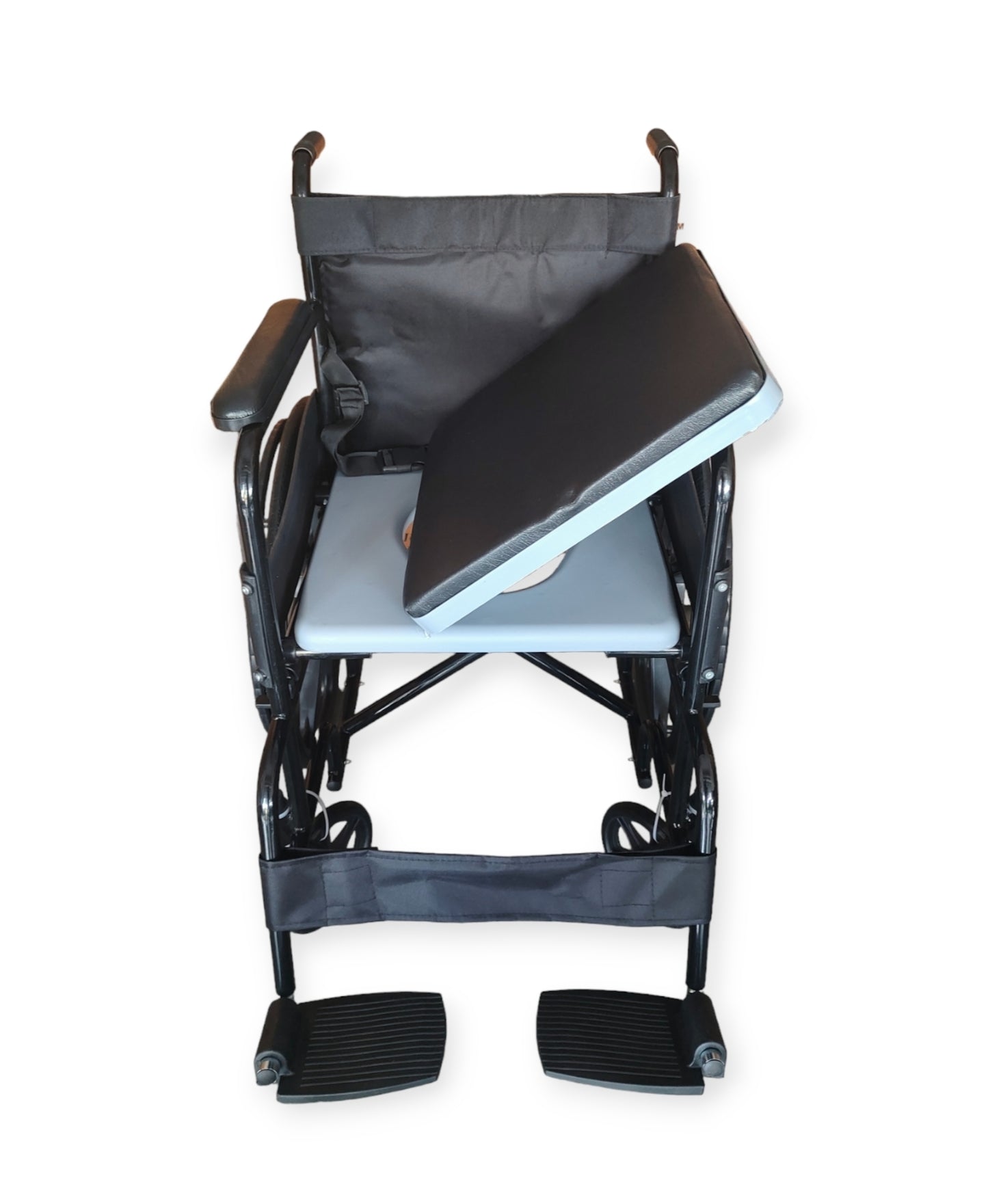 Mobility Kart Powder Coated Mag Wheels Wheelchair with Seat Lifted Commode