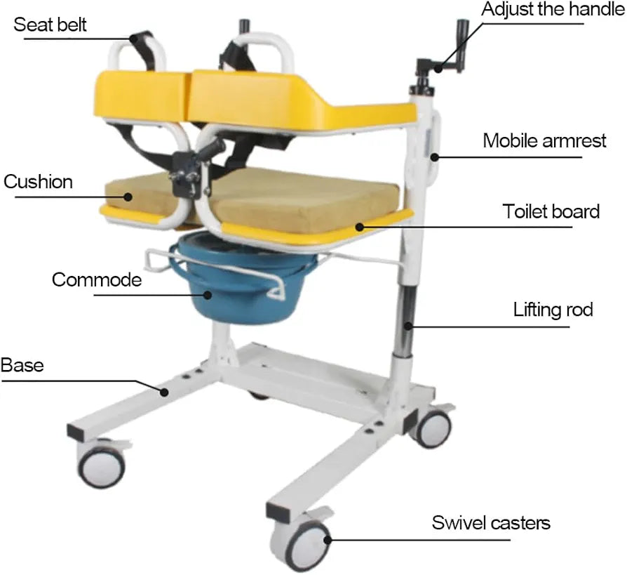 Manual Patient Lift and Transfer Wheelchair