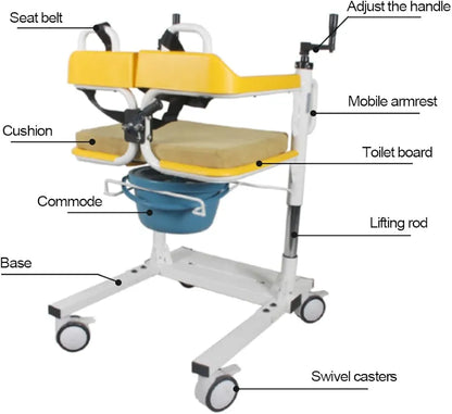 Manual Patient Lift and Transfer Wheelchair