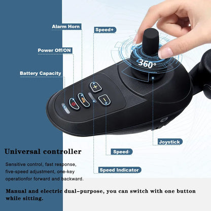Lightest 16KG Compact Foldable Easy to Carry Electric Wheelchair with Wireless Remote