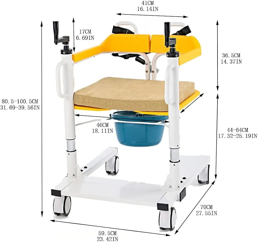 Manual Patient Lift and Transfer Wheelchair