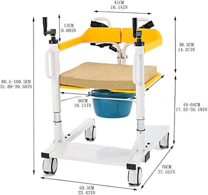 Manual Patient Lift and Transfer Wheelchair