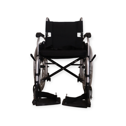 Evox WC 101M Lightweight Foldable Aluminium Wheelchair with Flip-Up Armrest Detachable Footrest & Removable Big Wheels