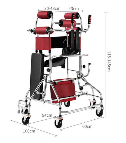 Adult Standing Adjustable Height Rollator Walker with Seat For Seniors & Patient