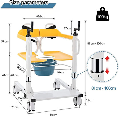 Manual Patient Lift and Transfer Wheelchair