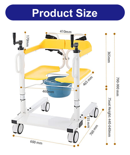 Manual Patient Lift and Transfer Wheelchair