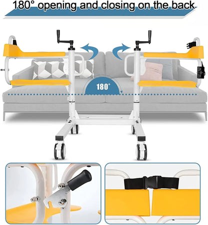 Manual Patient Lift and Transfer Wheelchair