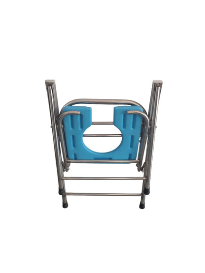Mobility Kart Stainless Steel SS Folding Comfortable Commode Chair