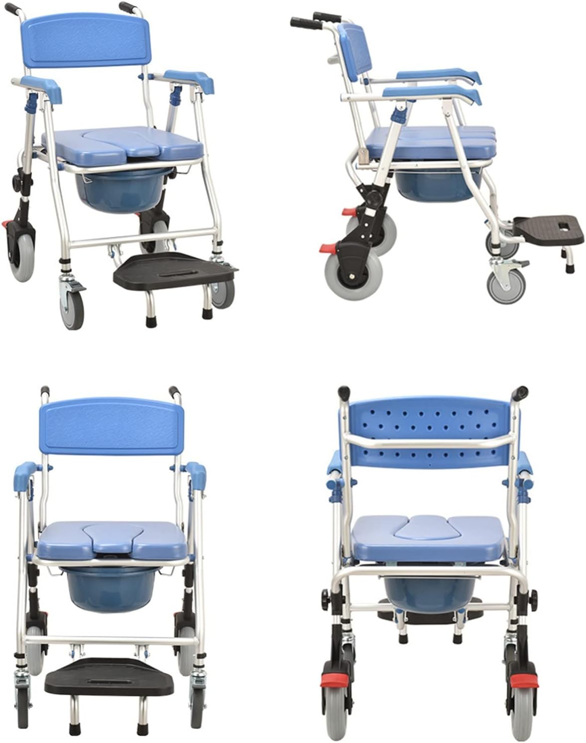 Rolling Shower and Commode Transport Chair with Wheels