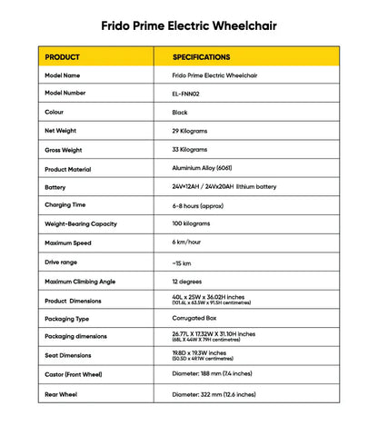 Frido Prime Electric Wheelchair